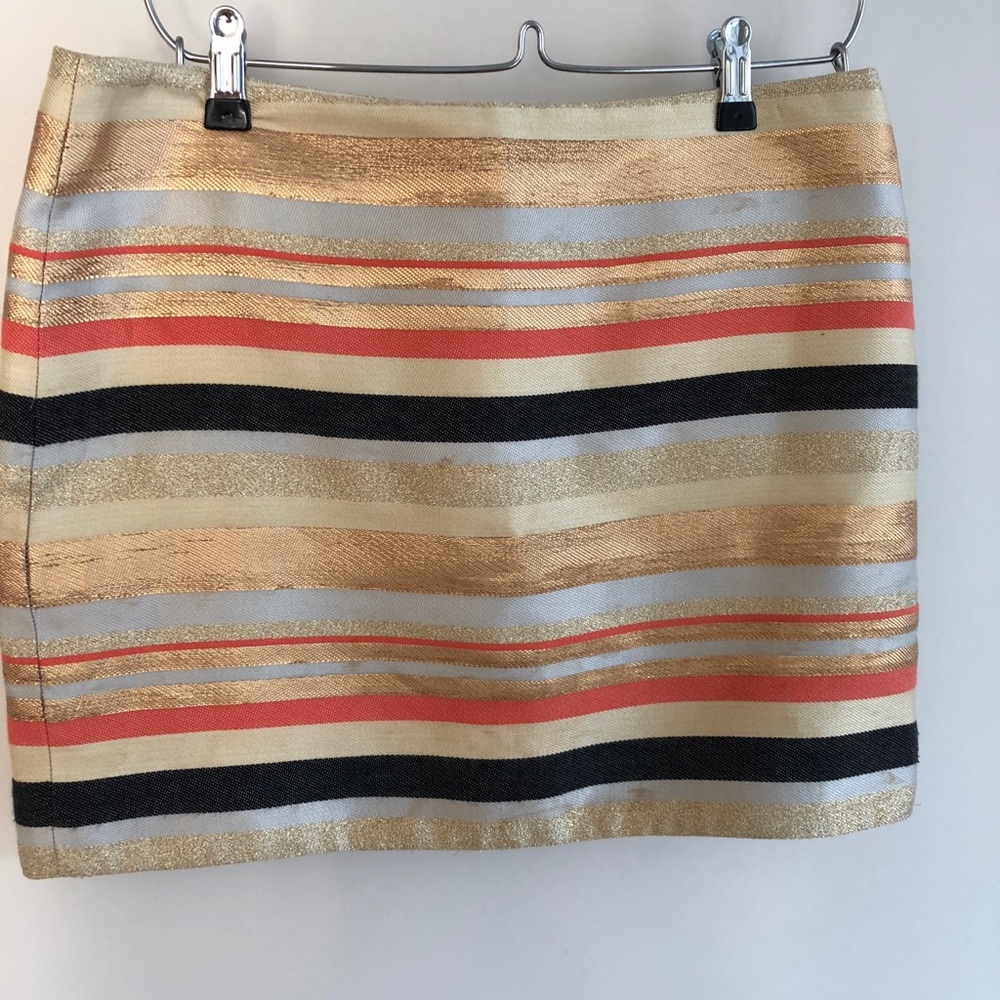 J. Crew Collection metallic striped mini skirt